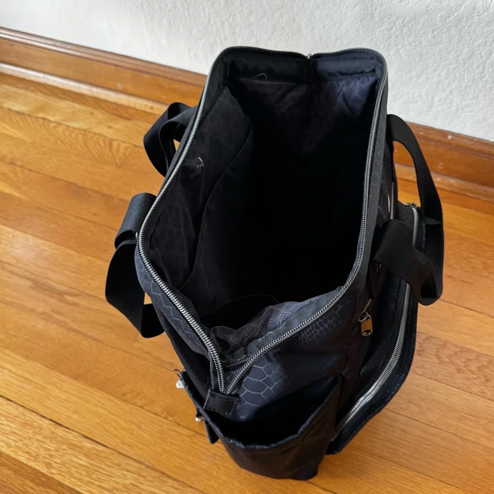 HeartSoul Bella Backpack black pebble with black straps.